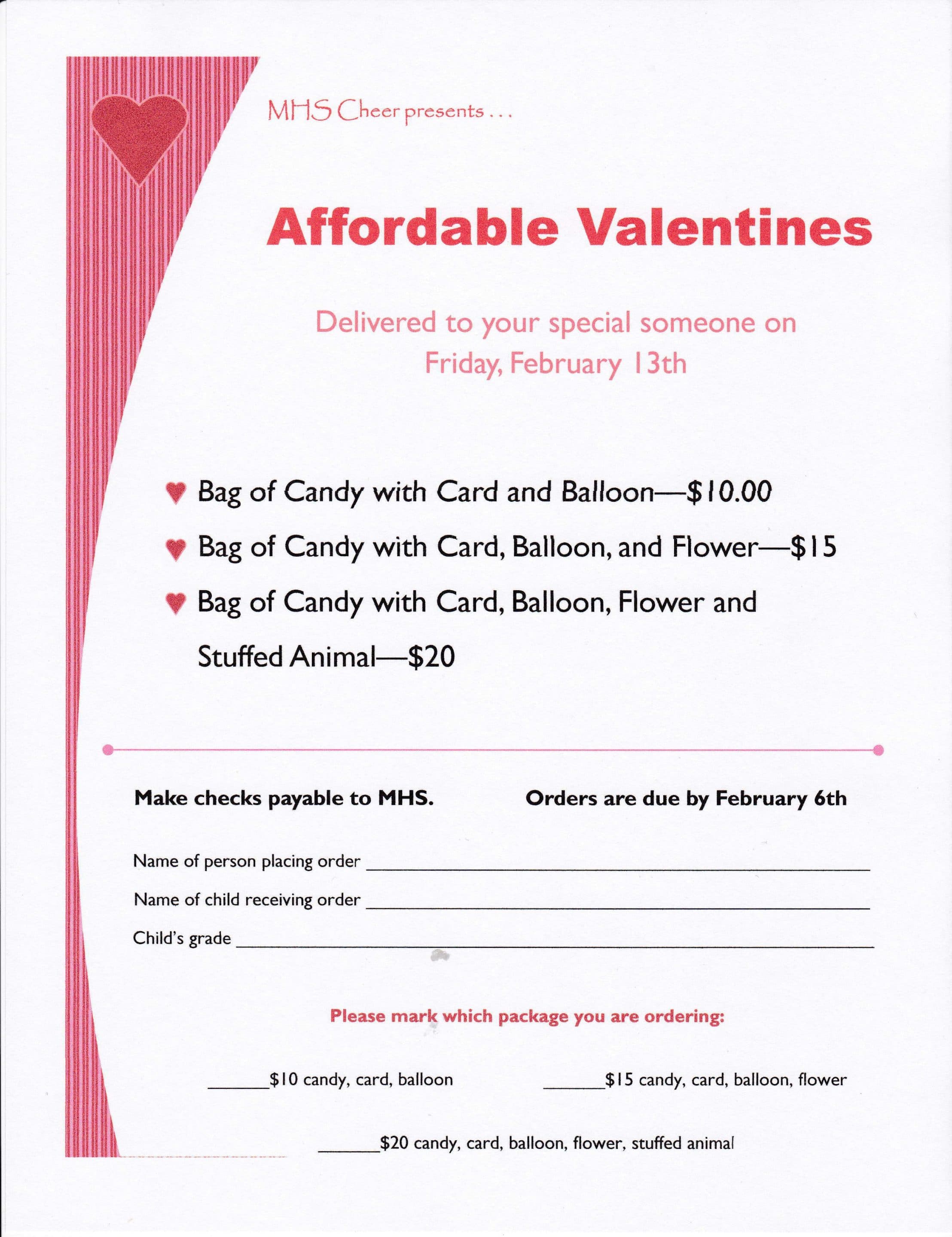 MHS Cheer Valentine’s Day Fundraiser