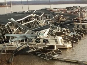 Westport Marina left in a tangled mess after the March 25th storms.