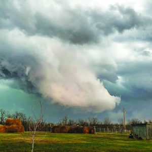 A funnel cloud moving through the Westport area on March 25th, 2015.