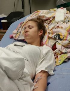 Burnett during one of her many hospital stays.