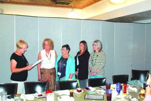 Pilot Club of Mannford held its regular meeting on July 21,2015 at Steer Inn. In attendance: Patti Nelson, Millie Moore, Lois Fisher, Linda Bruner, Elisa Anderson, Kay Pulliam, Pam Bellamy, Kindra Caruthers, and Lillie Dunn, and guest C.L. Harmon. The group welcomed two new members, Lillie Dunn & Kindra Caruthers. In addition, it installed new officers for 2015-2016 . Officers include: Patti Nelson- President, Pam Bellamy- President Elect, Kindra Caruthers- Secretary & Elisa Anderson- Treasurer      				   HARMON PHOTOS 