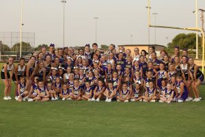 cheerleaders gather at the Watermelon Feast to celebrate a new year in MHS  sports.